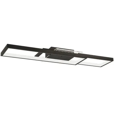 Taklampa LED Dimbar Svart Metall och Akryl Platt 70x30x7 cm