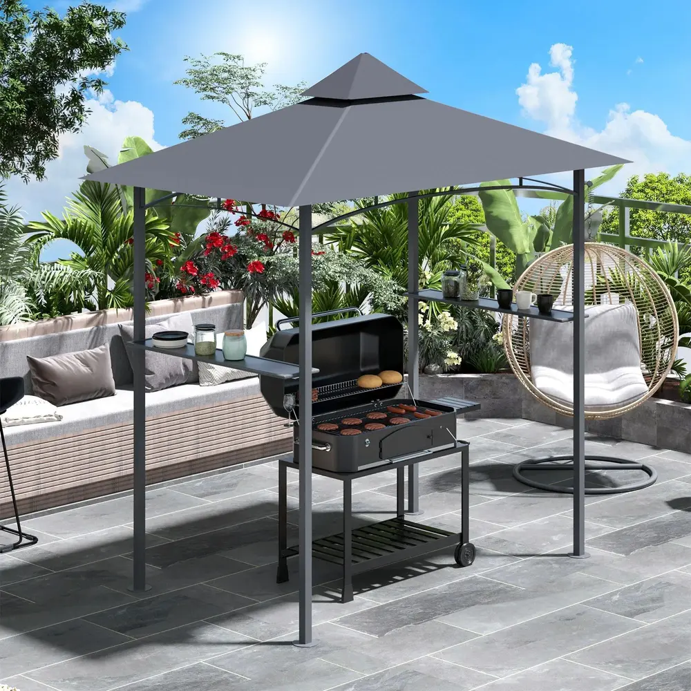 Grillpaviljong med Brandhämmande Tak 245 x 148 x 252 Cm