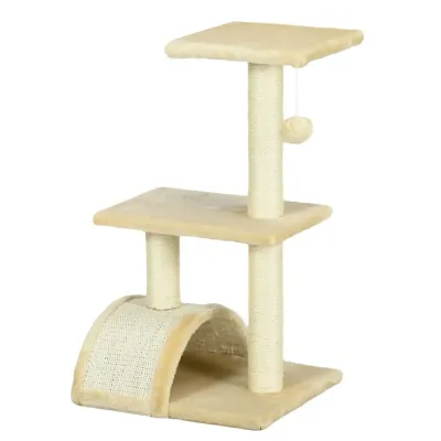 Klösträd med Plyschbollar Sisalstolpar Plattform 72 cm