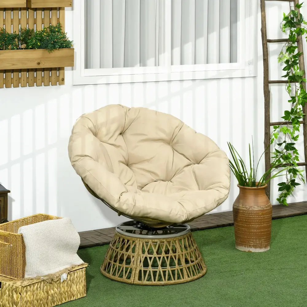Papasanstol Snurrstol Khaki av Rotting 85 x 70 x 82 Cm