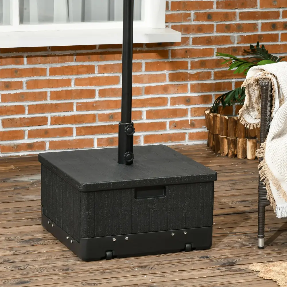 Parasollställ Sidobord 3-i-1 av HDPE för Parasoll