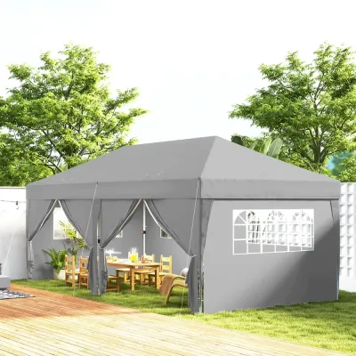 Pop Up Paviljong med Fönster och Dragkedja Samt 6 x 3 m