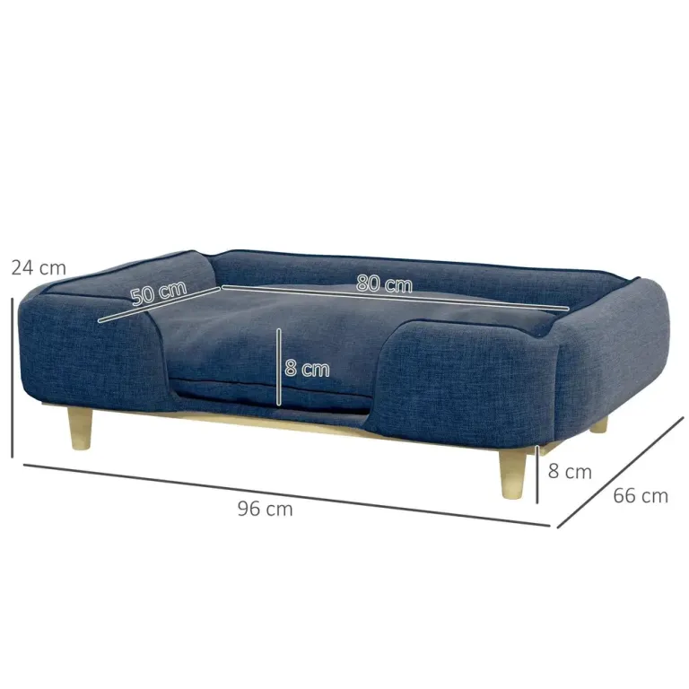 Hundsäng Hundsoffa Mörkblå av Polyester 96 x 66 x 24 cm
