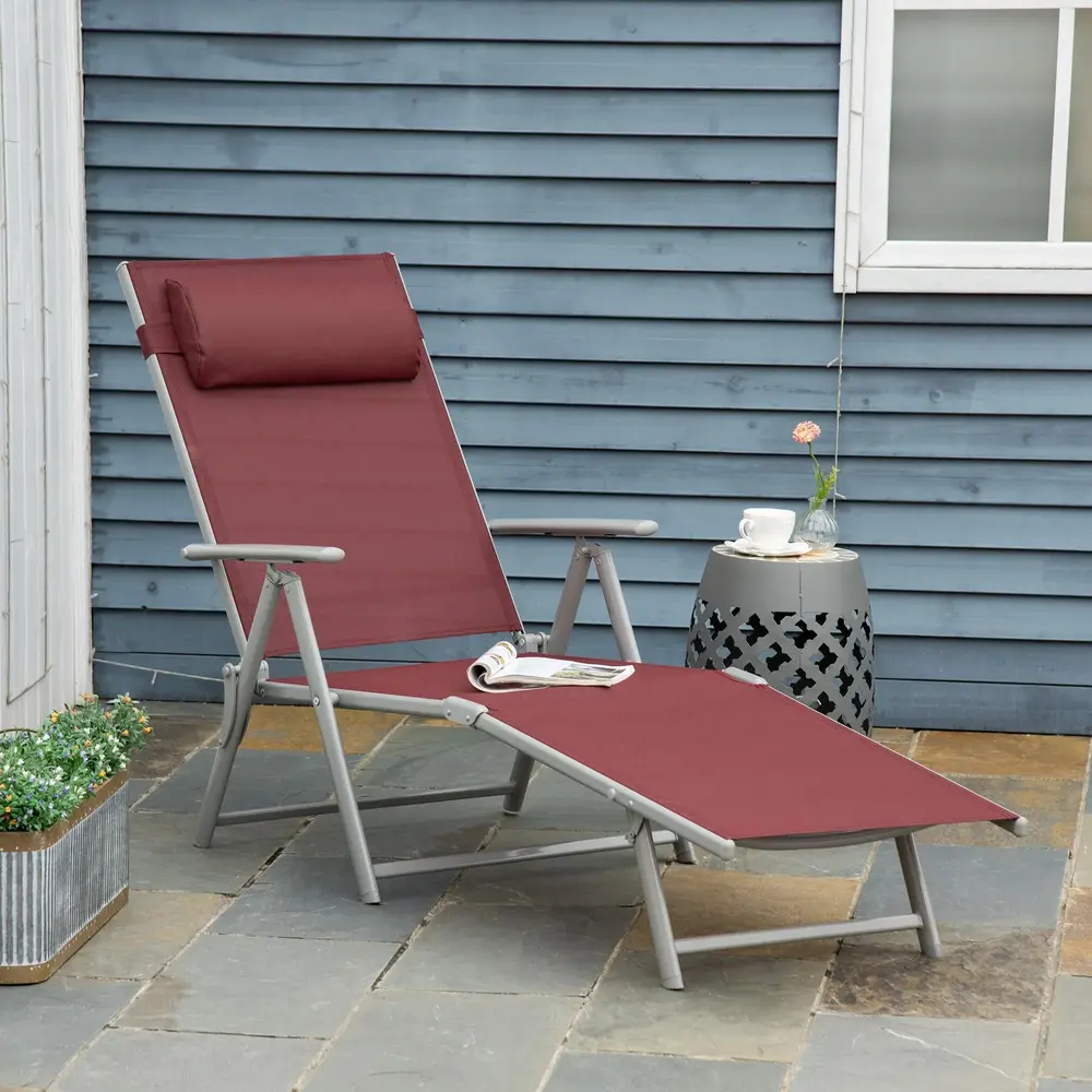 Solstol Balkongstol Vinröd 137 x 63,5 x 100,5 Cm
