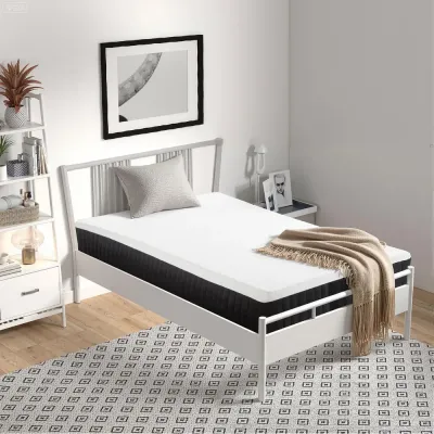 Ergonomisk Madrass med Memory Foam 7-Zoners Support, Vit