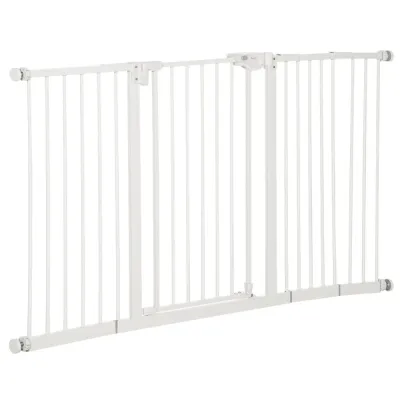 Hundgrind Vit av Metall för 74-147,5 cm