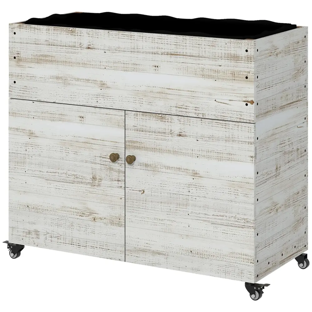Upphöjd Träbädd Växtlåda Vit av Trä 110 x 50 x 95 Cm