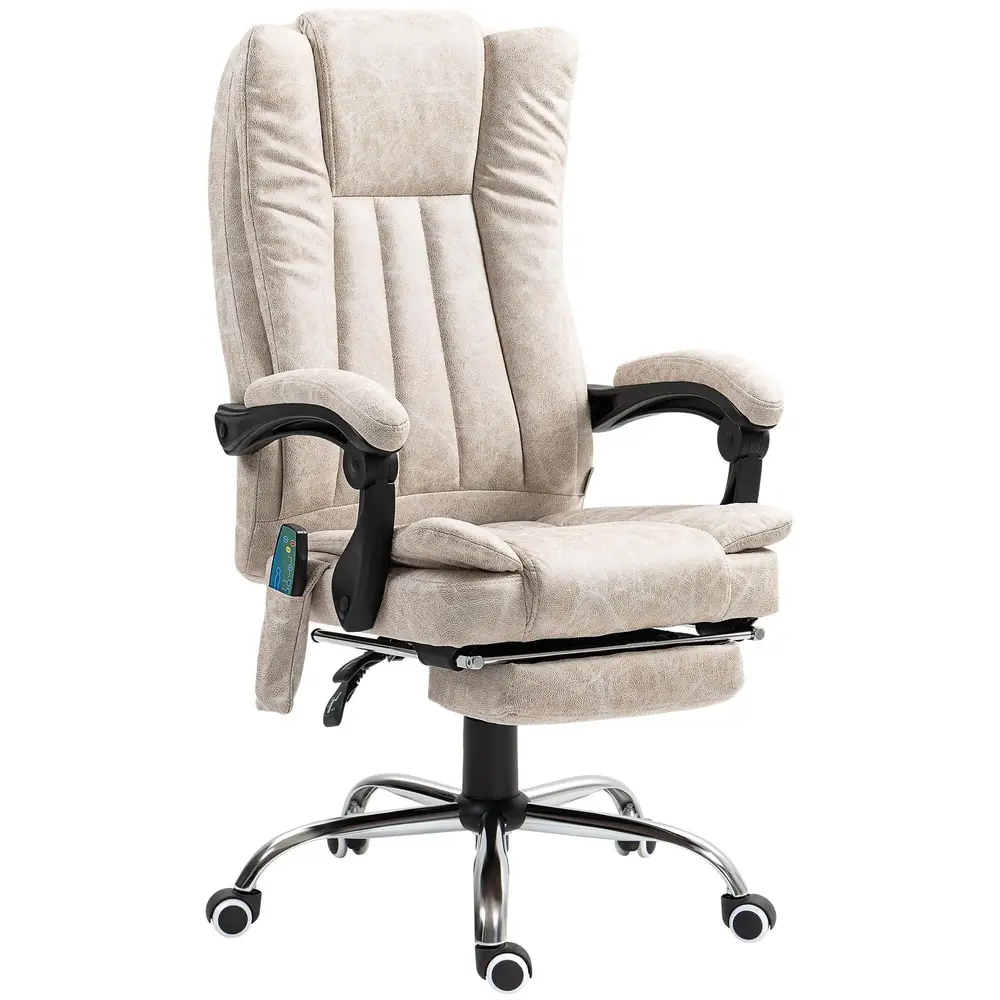Kontorsstol Skrivbordsstol Ergonomisk Krämvit av Tyg