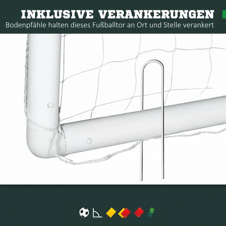 Fotbollsmål med Nät och Markpinnar 300 x 120 x 200 cm