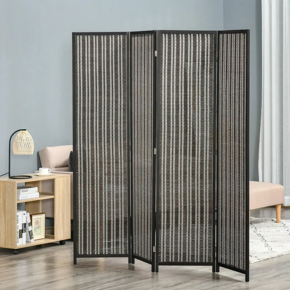 Rumsavdelare Skärmvägg 4-Delad Insynsskydd 180 x 180 cm