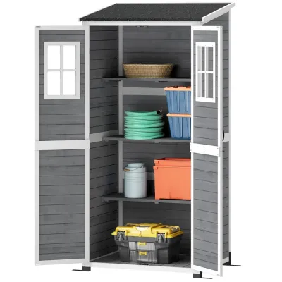 Redskapsskjul 2 Fönster Markstakar 91x69x192 cm