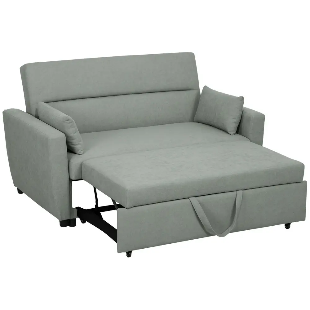 Bäddsoffa Soffa med Sovfunktion Ljusgrå av Tyg 2-Sits