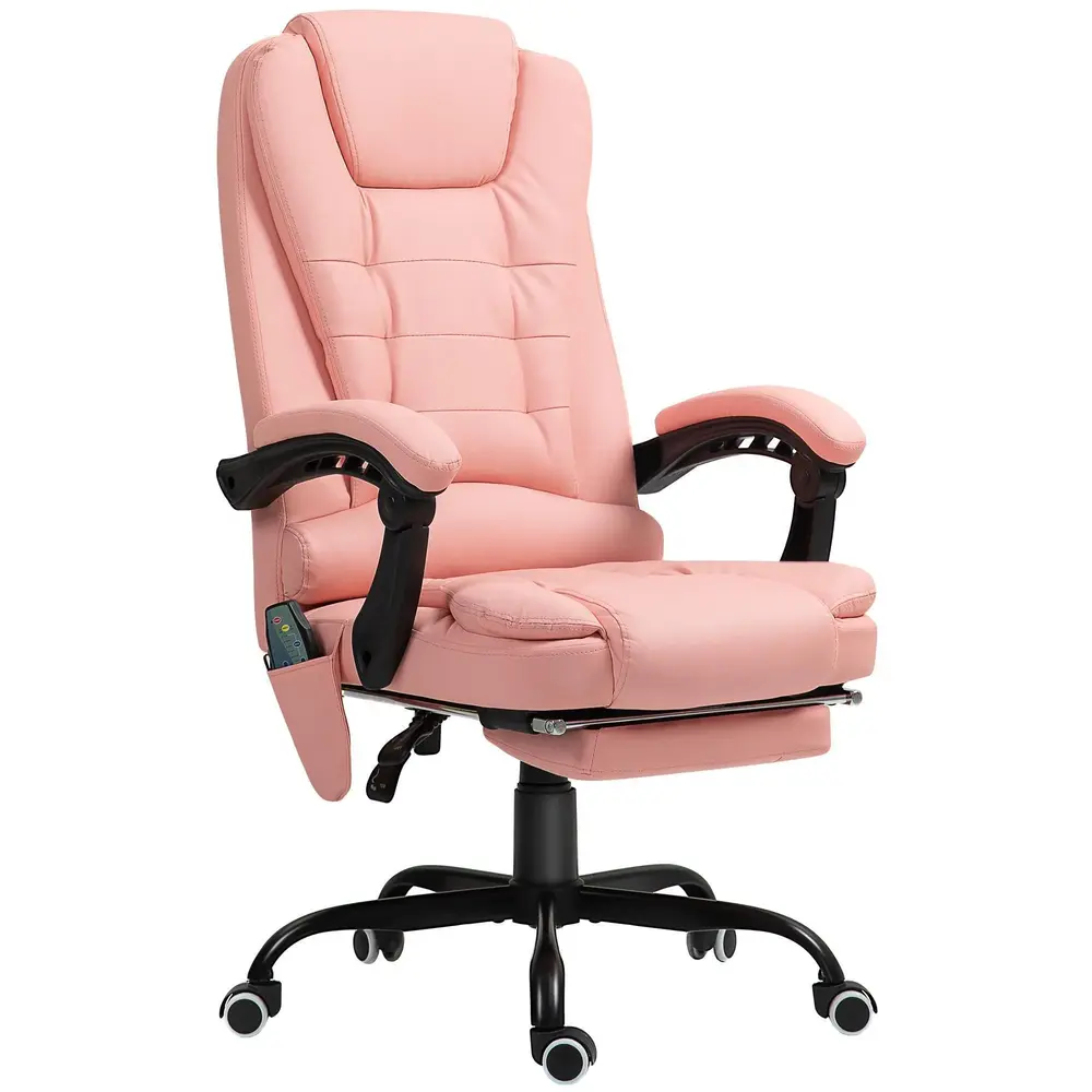 Kontorsstol Chefsstol Ergonomisk 7-Punktsmassage Rosa