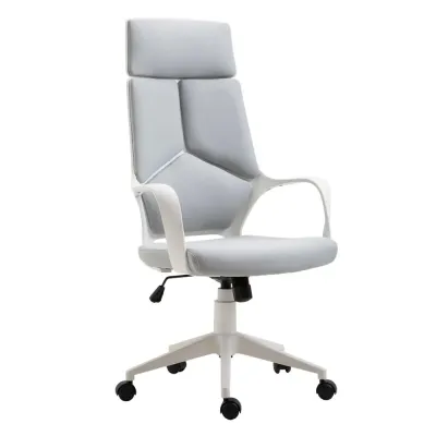Kontorsstol Ergonomisk Grå Vit Nät för Skrivbord och Kontor