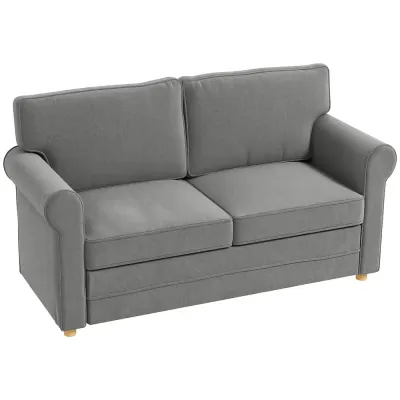 Kompakt Soffa Linnelook Mjuka Sittdynor Stålram 2-Sits