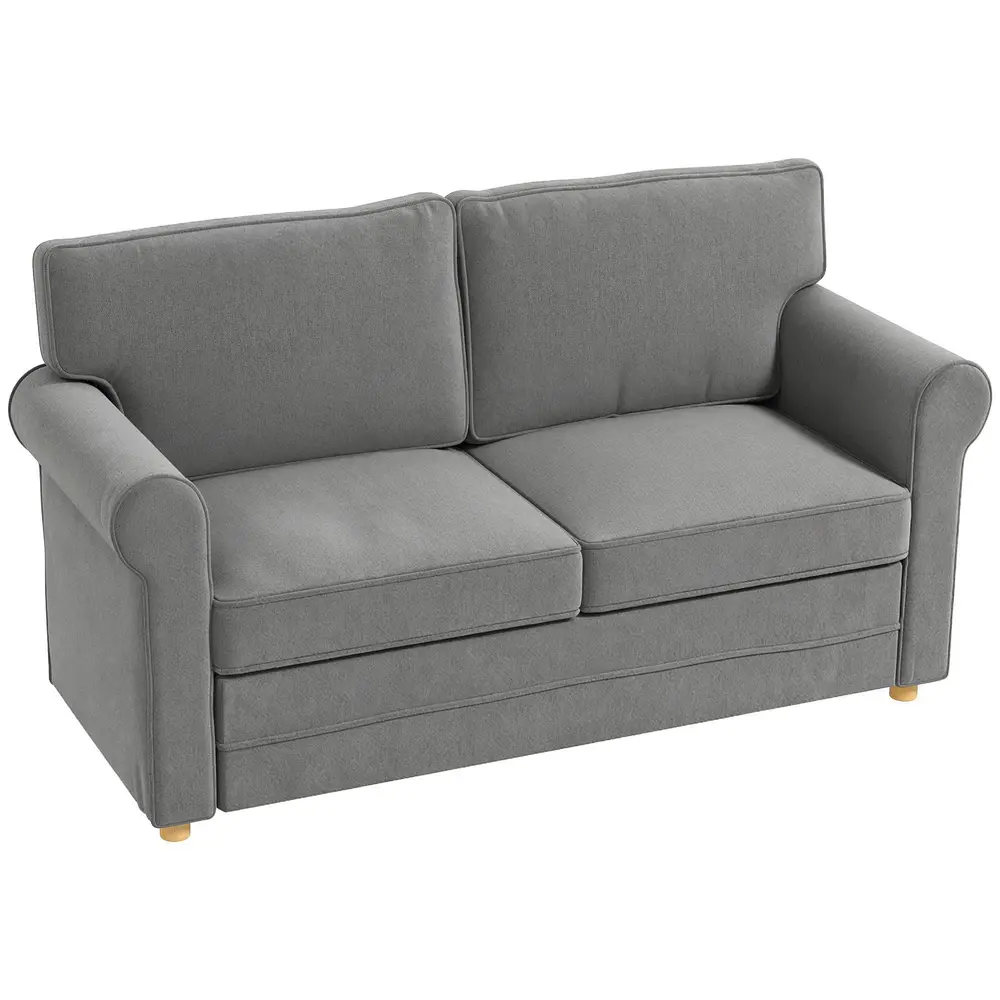 Kompakt Soffa Linnelook Mjuka Sittdynor Stålram 2-sits
