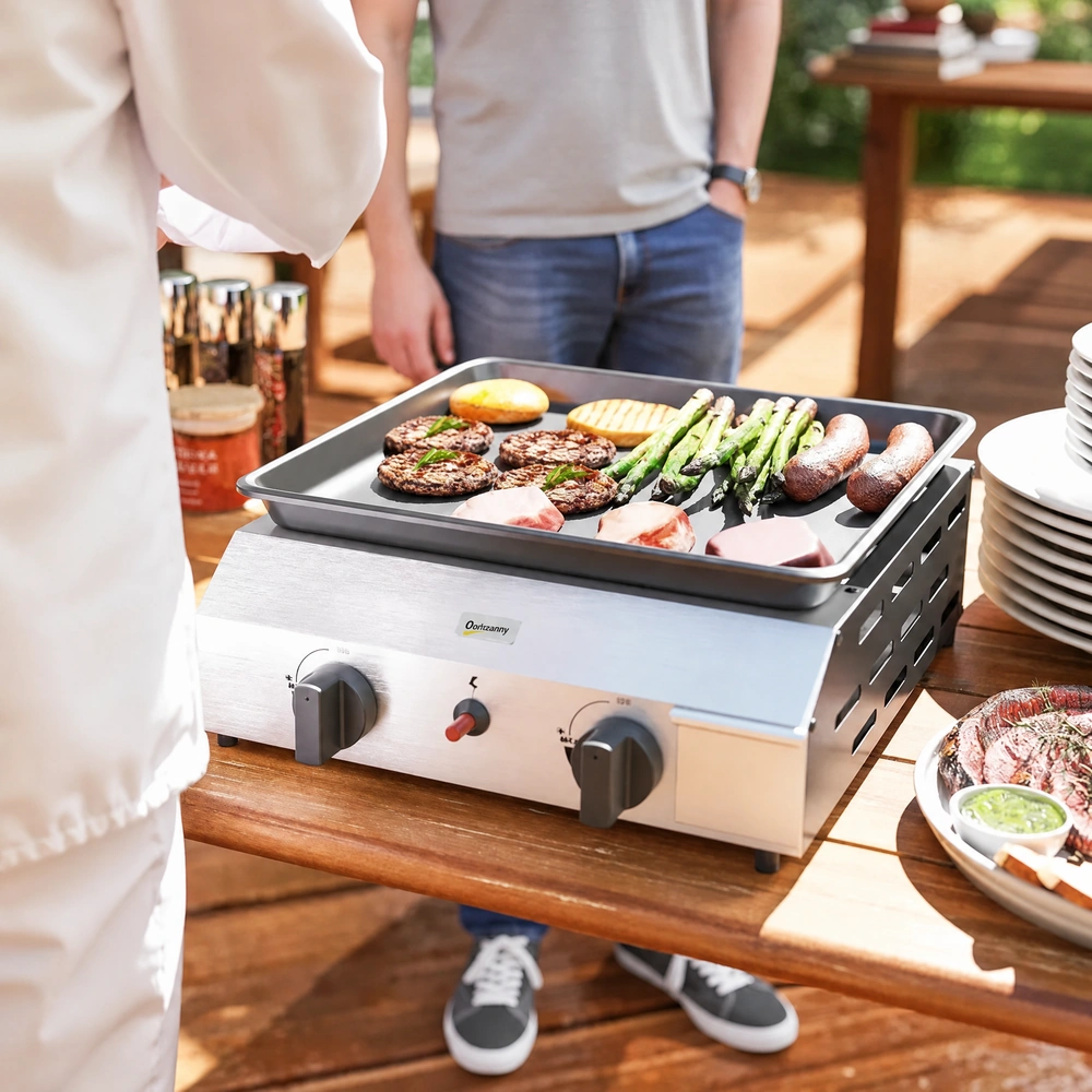Gasolgrill Grillvagn 2 Brännare 44 x 44,5 x 19 Cm