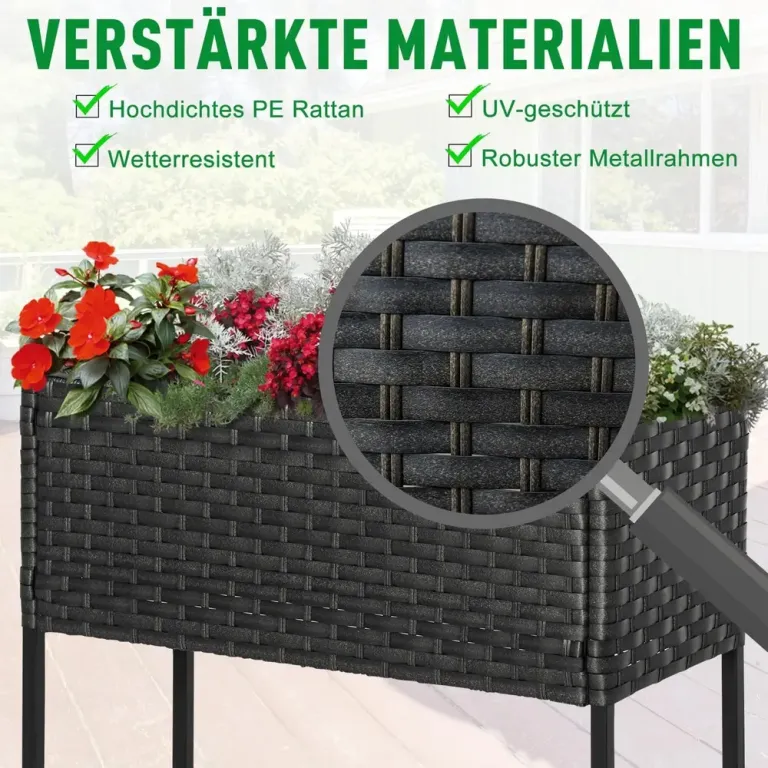 Upphöjd Odlingskrage Planteringslåda med Spaljé Trä Odlingslåda