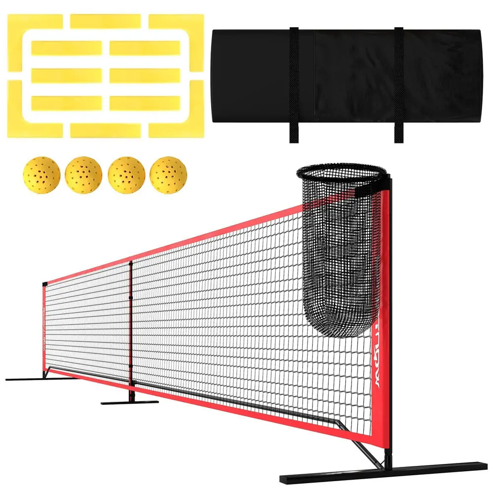 Pickleballnät System Svart av Metall och Nät 6,7 M