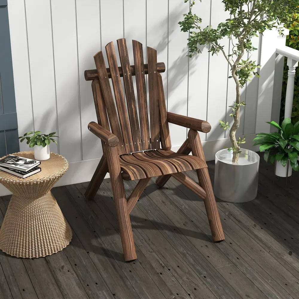 Trädgårdsstol Adirondack Brun av Granträ 83 x 68 x 101 Cm