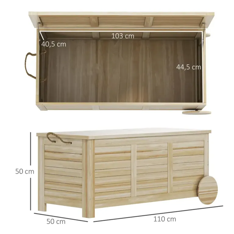 Utomhusförvaringslåda 185 l med Hjul 110x50x50 cm