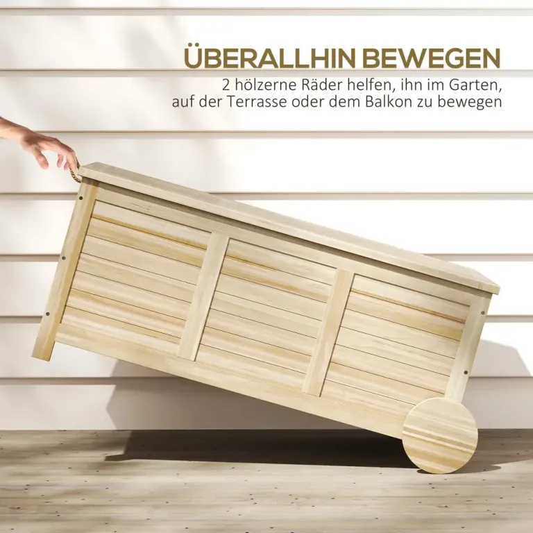 Utomhusförvaringslåda 185 l med Hjul 110x50x50 cm