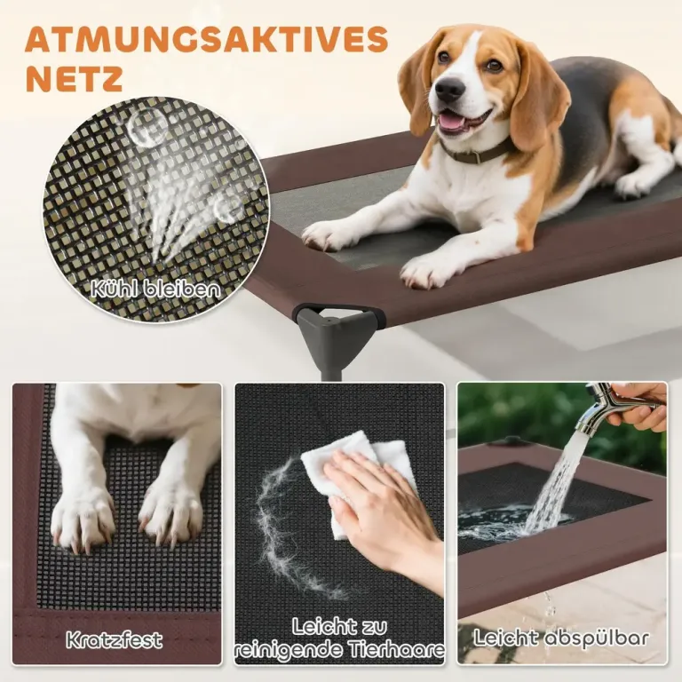 Utomhushundsäng med Tak Upphöjd Säng för Burn