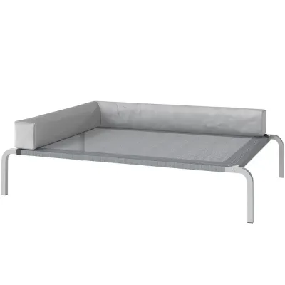 Utomhushundsäng Upphöjd med l-Formad Kudde för 110x75x30 cm