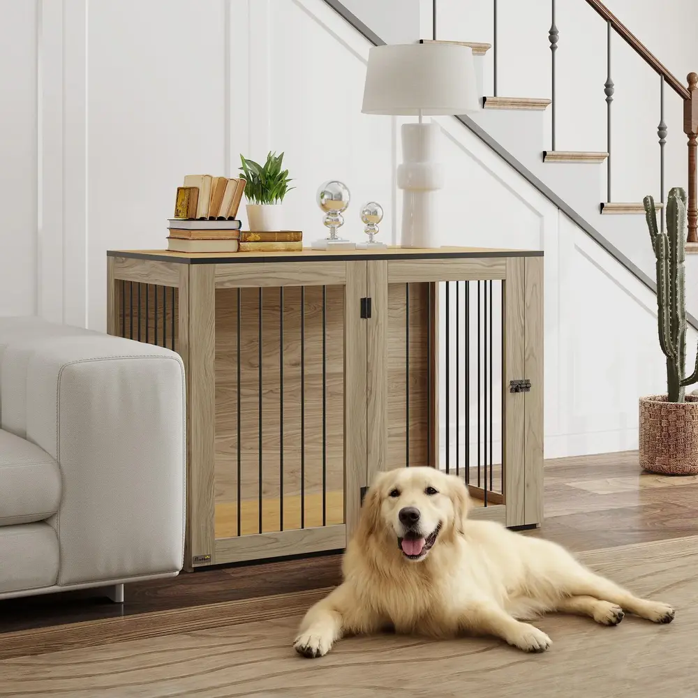 Hundkoja Hundbursmöbler Inomhusbur Ek 106 x 60 x 76 Cm