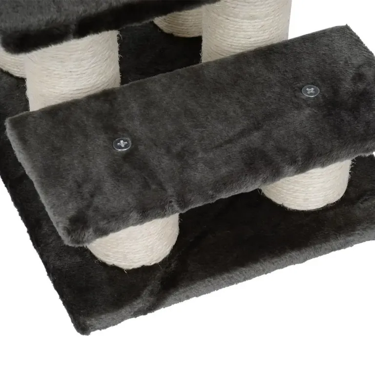 Hundtrappa med Plyschöverdrag 45 x 35 x 34 cm, Mörkgrå