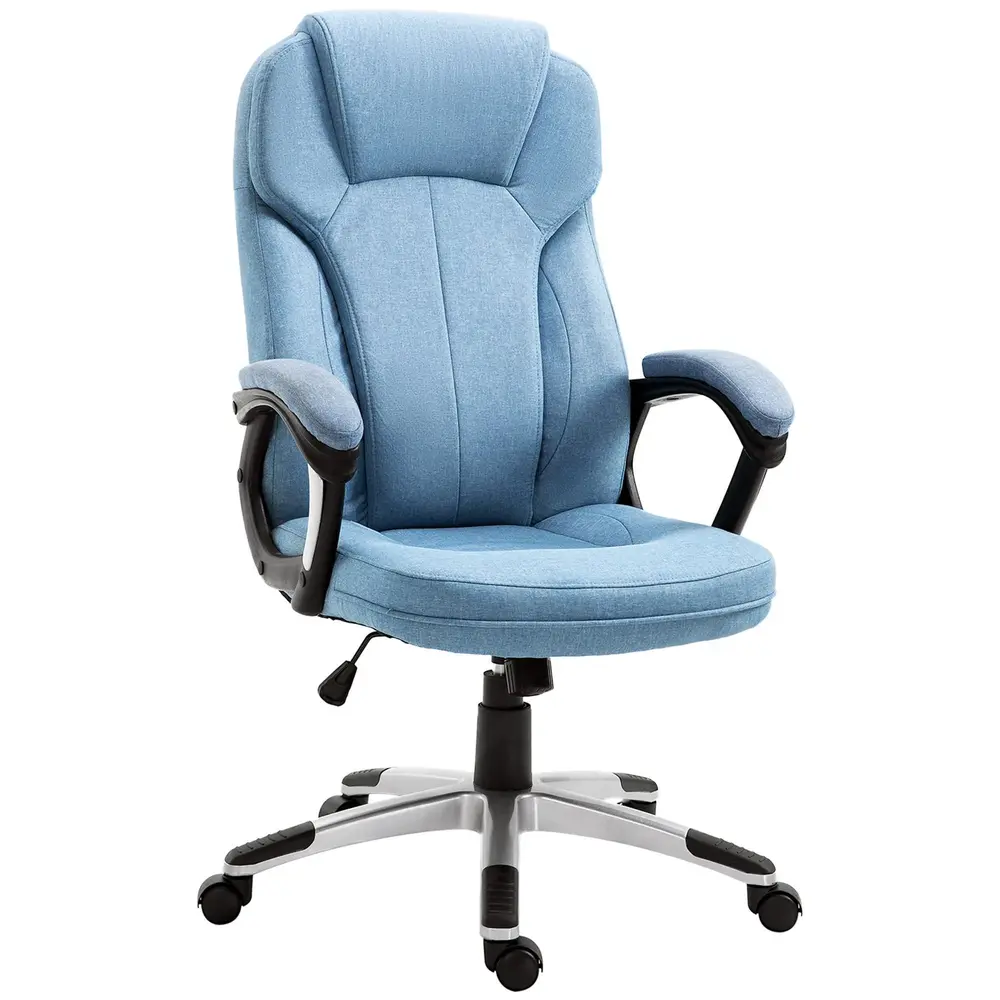 Ergonomisk Chefsstol Ljusblått Linne 66 x 75 x 110-120 Cm