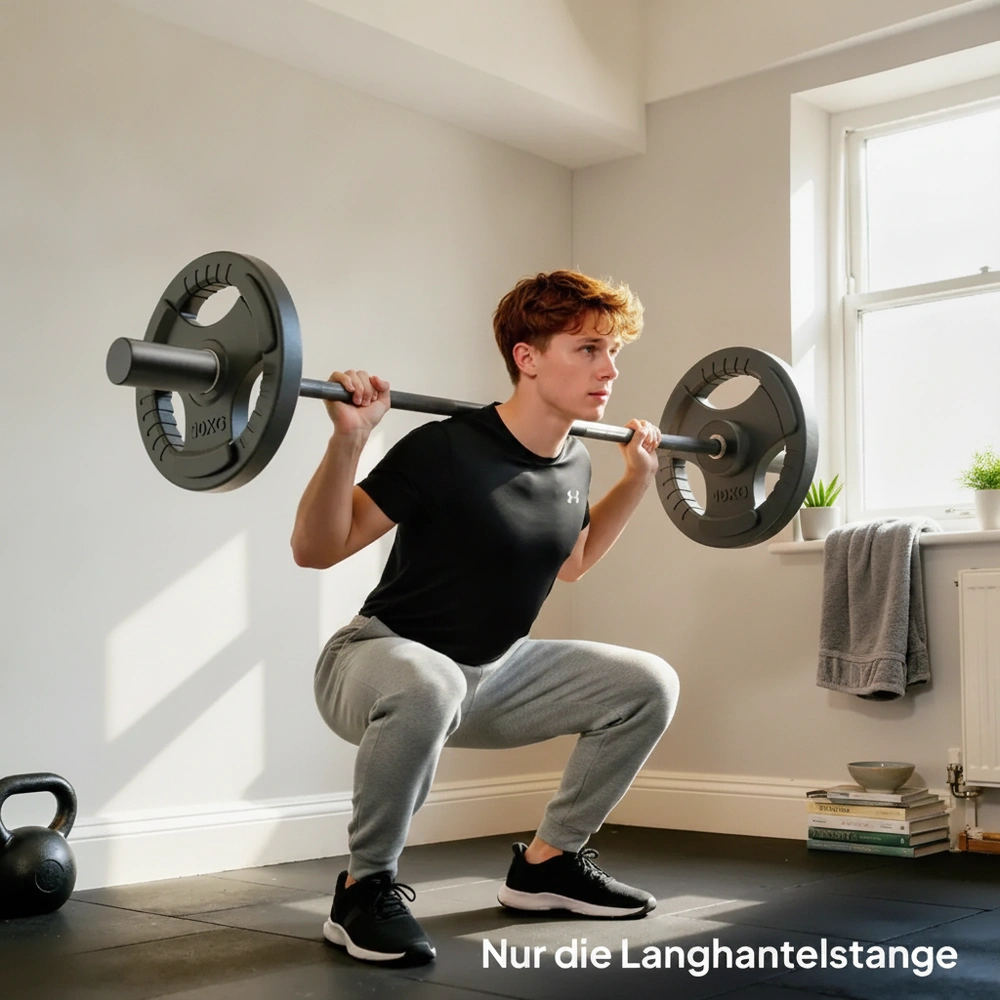 Skivstång Olympisk 50 Mm Svart Stål för Styrkelyft och Gym