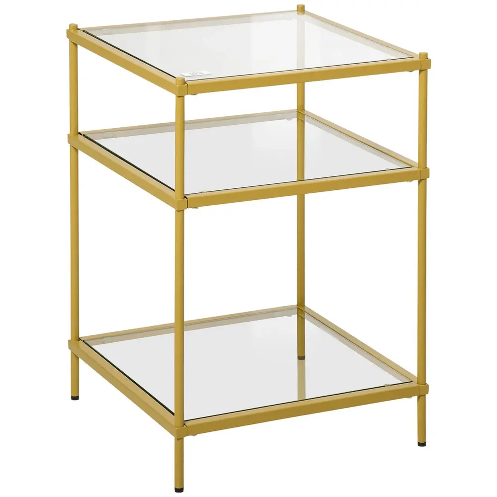 Sidobord i Glas 3 Hyllplan Elegant 40 x 40 x 60 Cm