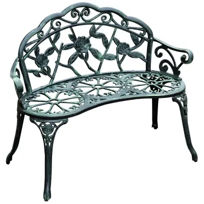 Trädgårdsbänk Metall för 2 Personer 100 x 54 x 78 cm