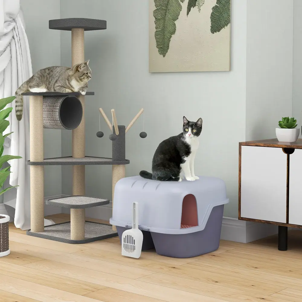Kattlåda Kattsandlåda Lila av Plast för Små Katter