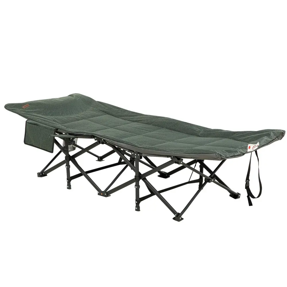 Campingsäng Solsäng Grå av Stål och Oxford 186 x 68 x 48 Cm