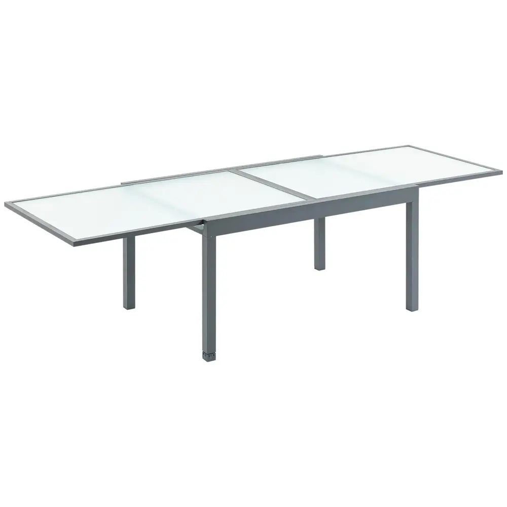 Utdragbart Trädgårdsbord i Aluminium Matbord 160-210 Cm