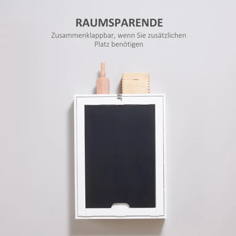 Väggbord Fällbart Skrivbord Vit Vägghängt Tavla Hyllor