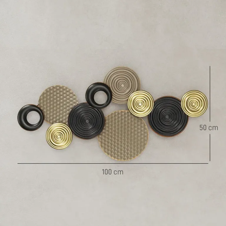 Väggdekoration 3d Flerfärgad Metall Konstverk med Metallram Design