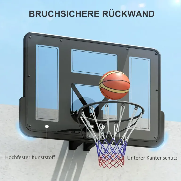 Väggmonterad Basketbåge med Rivbeständigt Nät