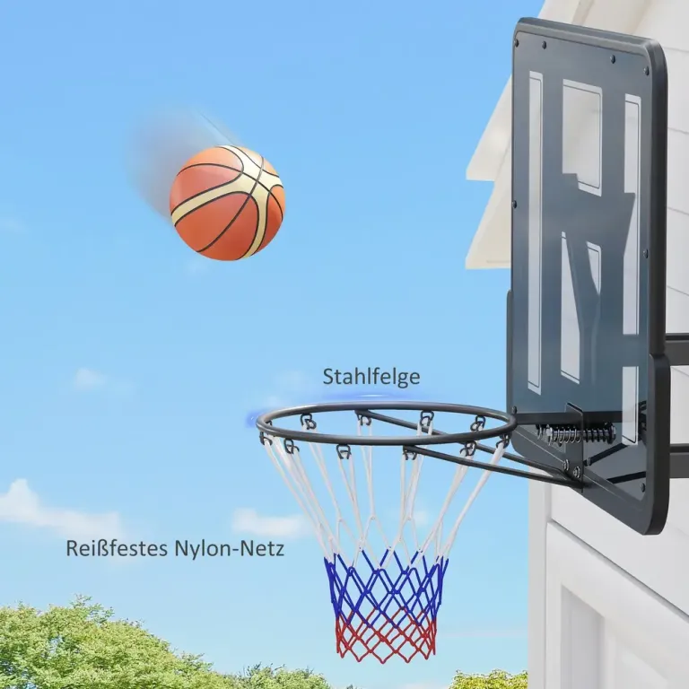 Väggmonterad Basketbåge med Rivbeständigt Nät