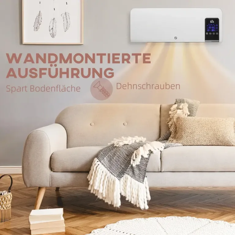 Väggmonterad Elvärmare med Oscillerande Funktion 2 Lägen Teknik