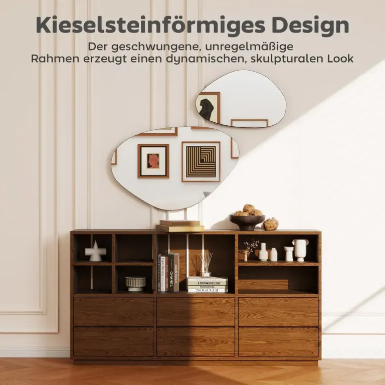 Väggspegel 2-Pack Industriell Svart Metall Metallram
