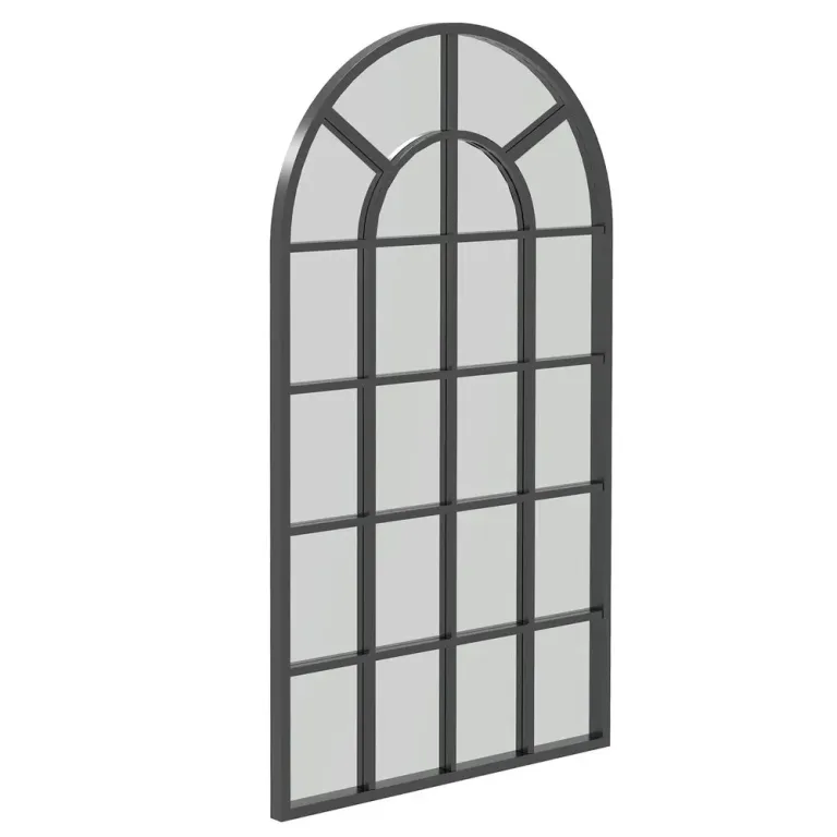 Väggspegel Hallspegel Svart av Glas och Metall Fönsterlook