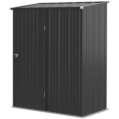 Redskapsbod Trädgårdsskjul Trädgårdsskåp Svart 161,5 x 94,5