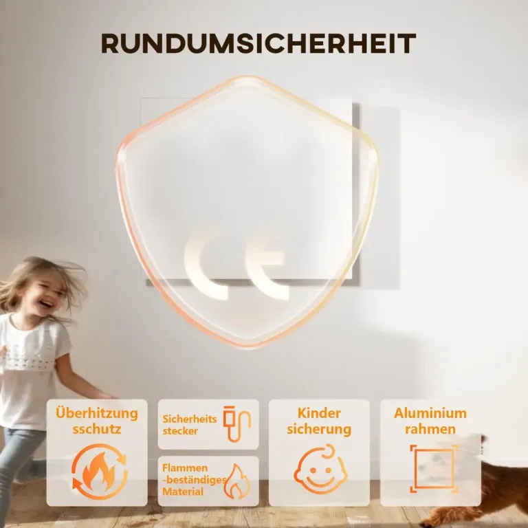 Värmepanel Väggmonterad Vit Aluminium Infraröd Värmare