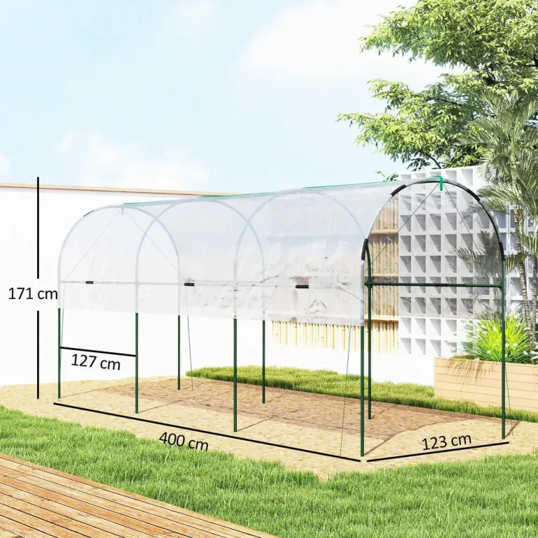 Växthus för Odling med Bogentak Vintertåligt Folieväxthus Bogtak