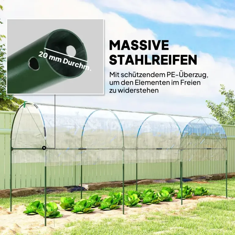 Växthus för Odling med Bogentak Vintertåligt Folieväxthus Bogtak
