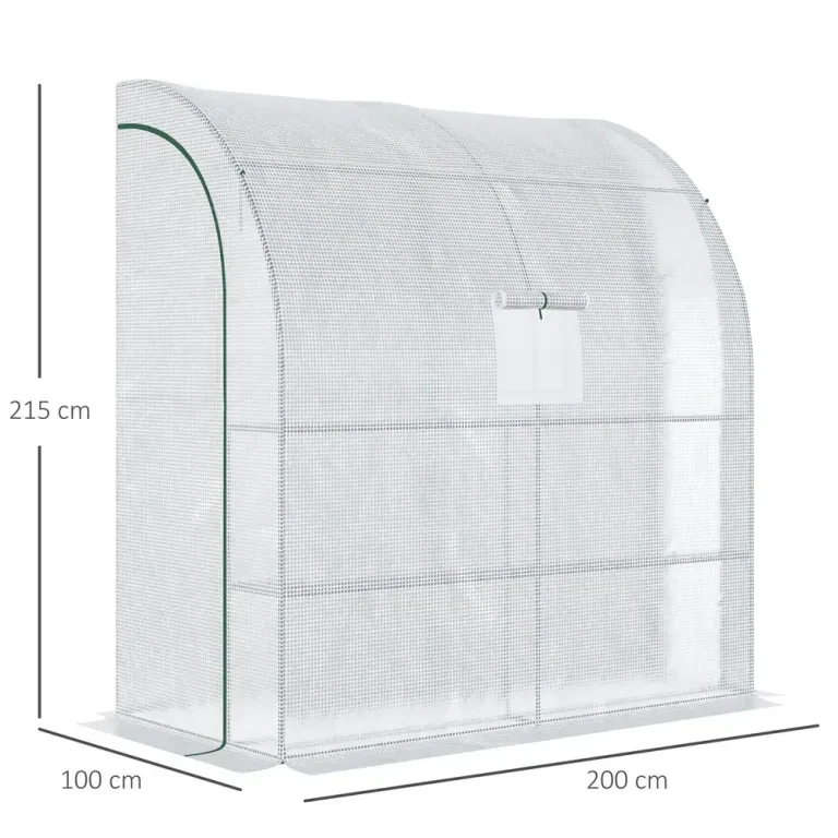 Växthus i Tunnelmodell Rymligt Drivhus 200 x 100 x 215 cm