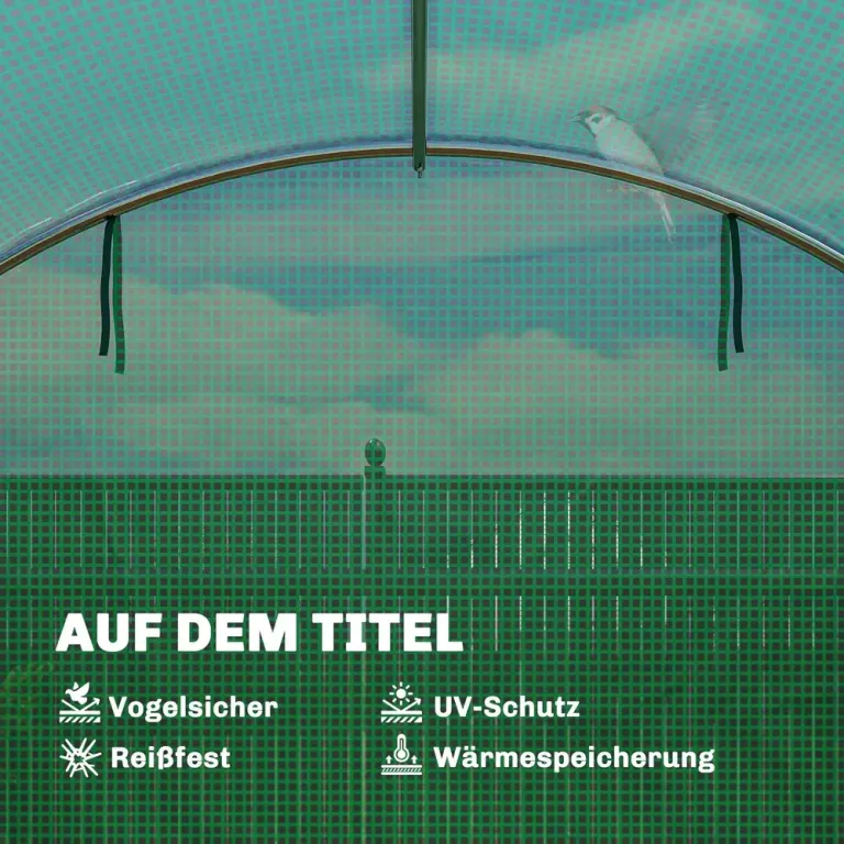 Växthus Tunnel Grön Pe-plast och Stål Folieväxthus Rullbar